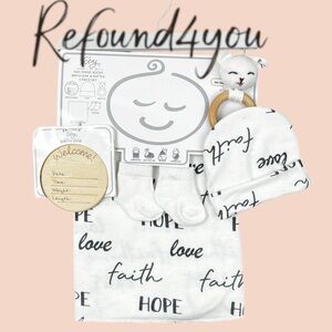 Toby - ‘Faith Hope Love bundle’ Baby Blanket Set. NWT. Firm! Last one!